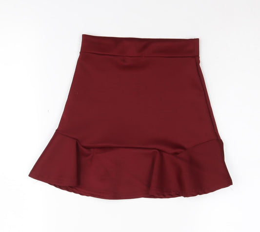 PrettyLittleThing Women's Red Trumpet Skirt Size 4