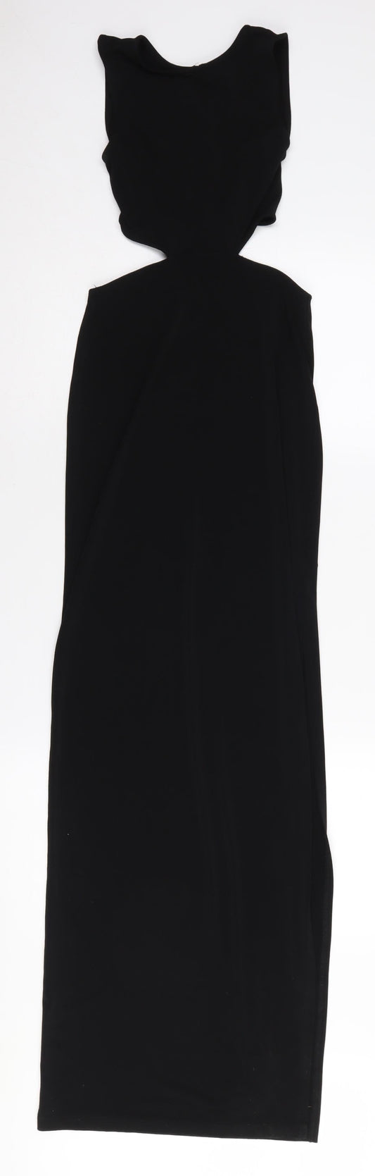 ASOS Black Long Bodycon Cut Out Dress Women UK 4