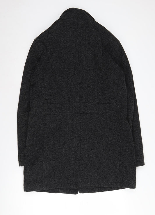 Mens UK Size M NEXT Black Overcoat