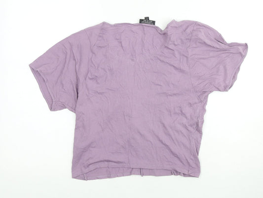 Womens UK Size 10 Topshop Purple Basic T-Shirt