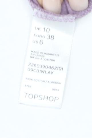 Womens UK Size 10 Topshop Purple Basic T-Shirt