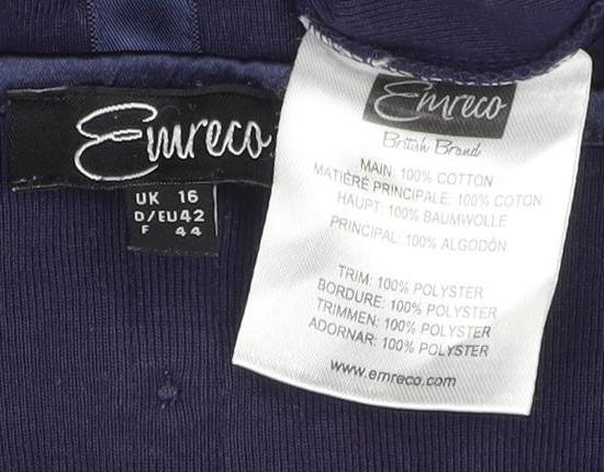 E. Viva Women's Blue T-Shirt Size 16 V-Neck