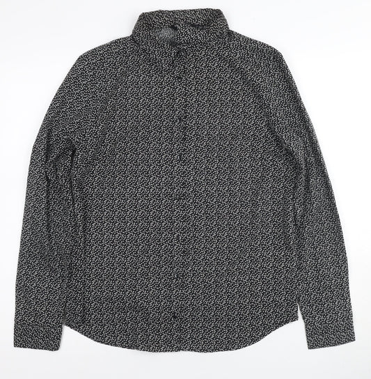 Womens UK Size S Brave Soul Black Basic Button-Up