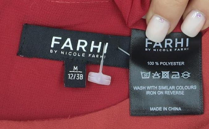 FARHI Women's Red Knee Length Sheath Dress M