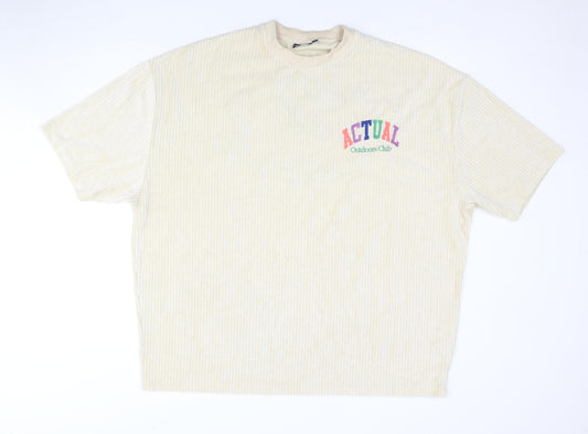 Mens UK Size L ASOS Design Beige T-Shirt