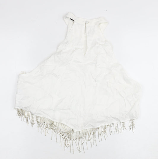 Womens UK Size S Zara White Camisole Blouse