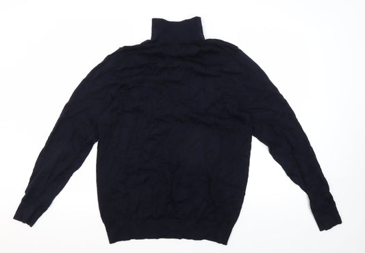 Marks and Spencer Men's Blue Full Zip Jumper L