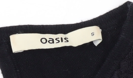 Womens UK Size S Oasis Black Basic Blouse