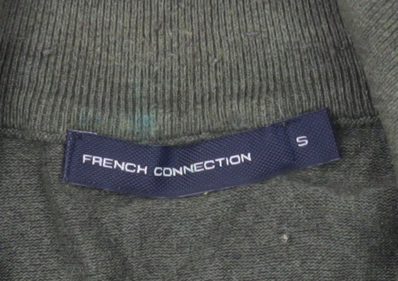 Mens UK Size S French Connection Green Half Zip Sweatshirt