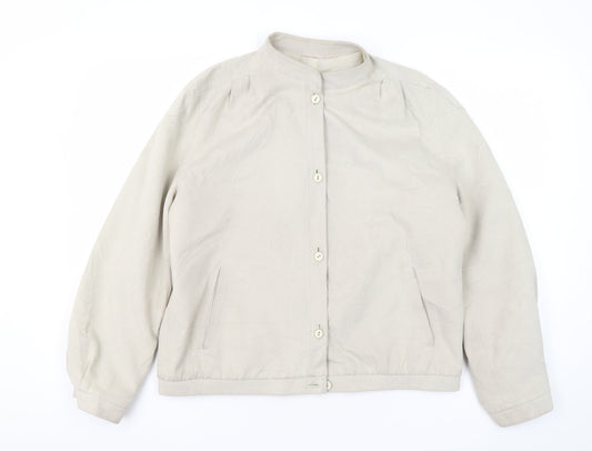 Womens UK Size 14 St Michael Beige Bomber Jacket