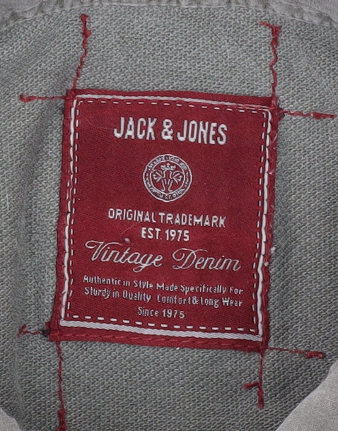 Jack & Jones Men's Green XL Vintage Denim Polo Shirt