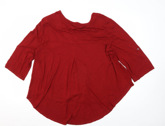 Womens UK Size 20 Lakeland Red Basic T-Shirt