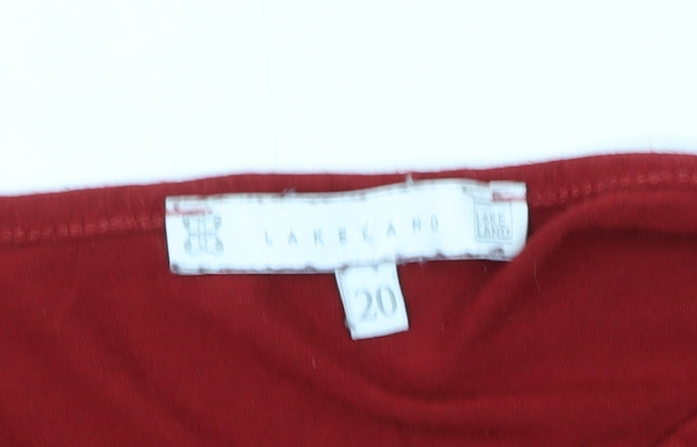 Womens UK Size 20 Lakeland Red Basic T-Shirt