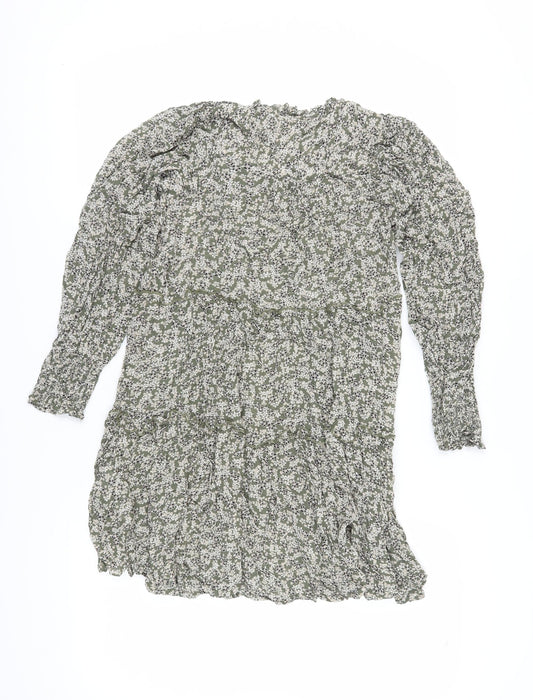 Part Two Women's Green Floral A-Line Dress Size 8