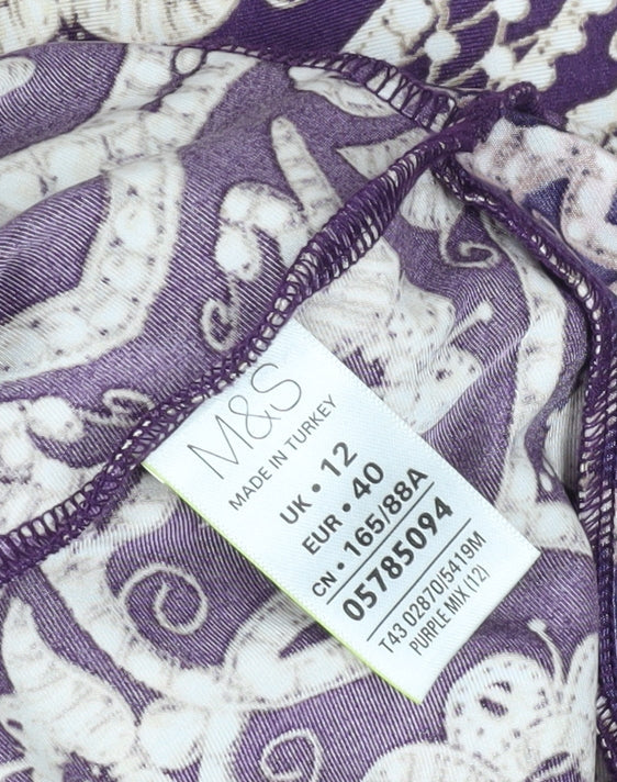 Marks and Spencer Women's Purple Geometric Shift Dress