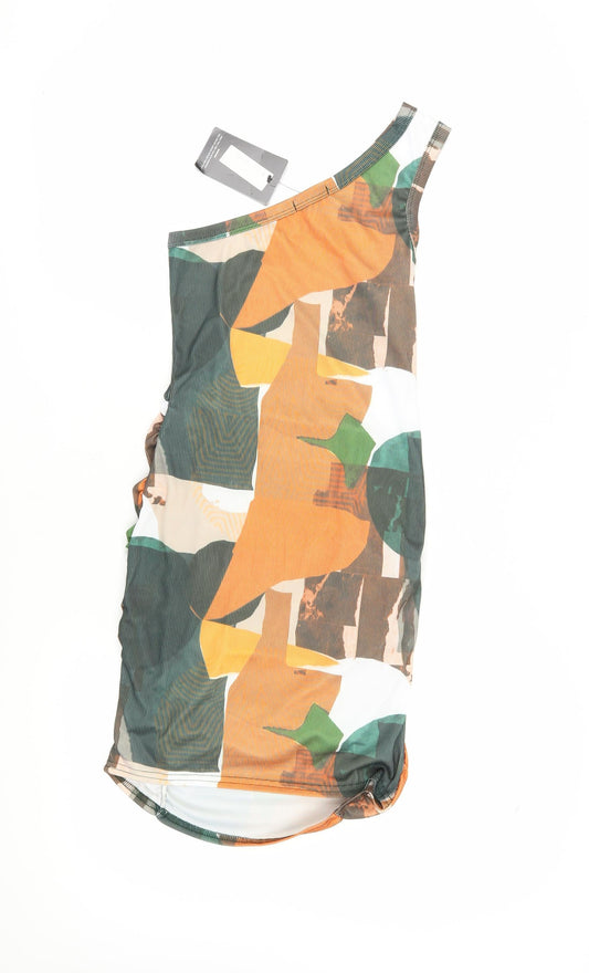 PrettyLittleThing Women’s Multicoloured Geometric Bodycon Dress Size 12