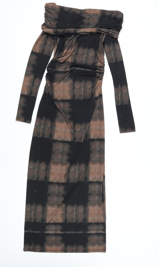 COLLUSION Women's Brown Long Bodycon Dress Size 10