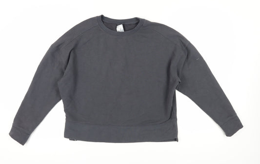 Additional front view of Decathlon unisex adults grey m pullover sweatshirt casual