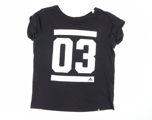 Additional front view of Adidas Black T-Shirt Medium unisex casual top