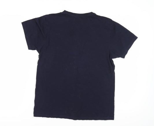 Rick and Morty Men's Blue Christmas T-Shirt M