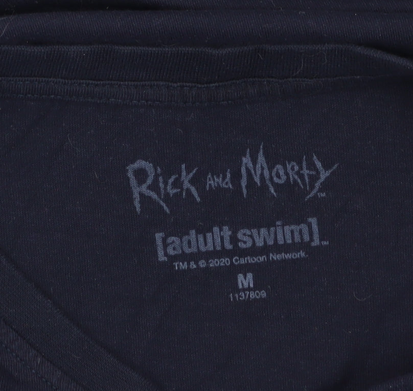 Rick and Morty Men's Blue Christmas T-Shirt M