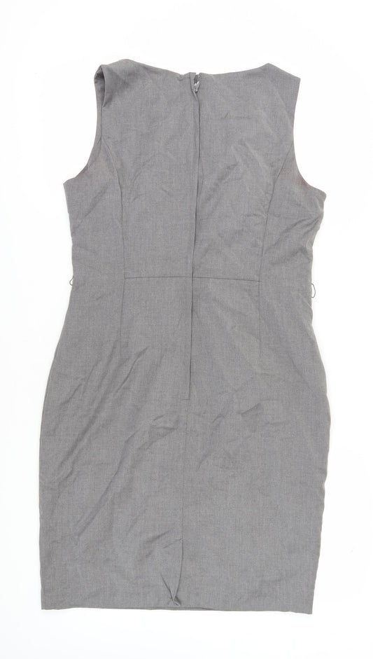 H&M Women's Grey Sheath Dress Size 16