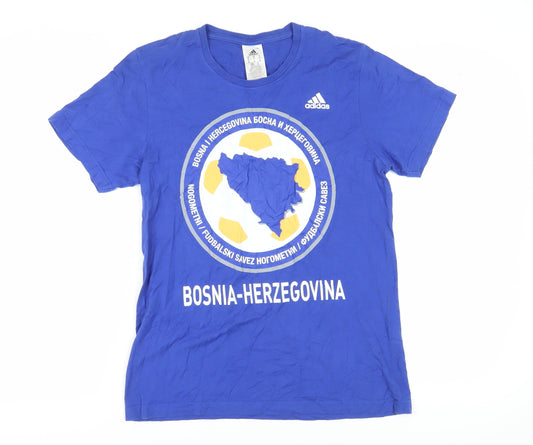 Additional front view of Adidas Men's Blue Medium Graphic T-Shirt