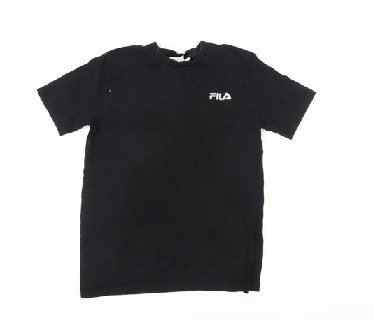 Womens UK Size S FILA Black Basic T-Shirt
