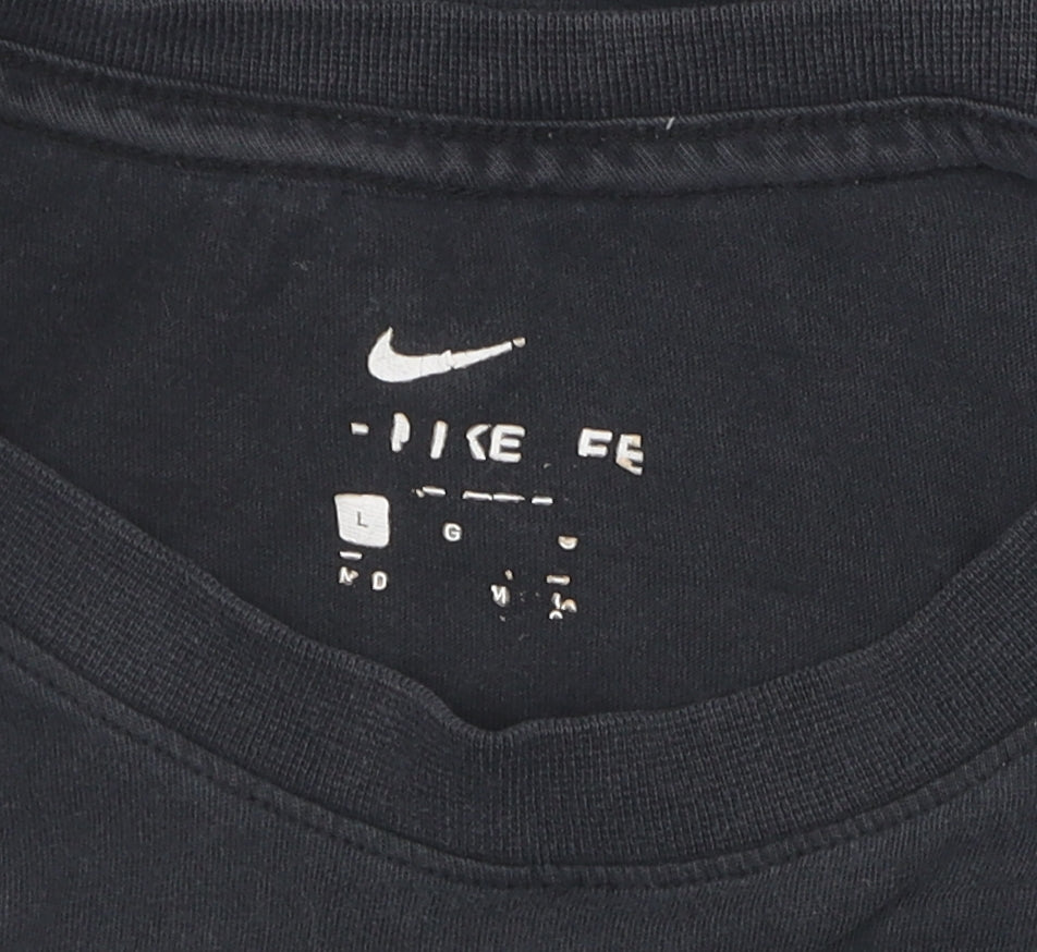 Nike Men's Black L T-Shirt, Crew Neck, Short Sleeve