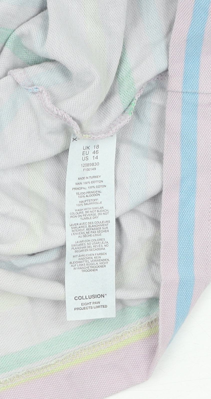 Womens UK Size 18 COLLUSION Multicoloured Basic T-Shirt
