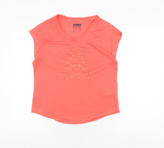 Womens UK Size M Reebok Pink Gym & Training Running & Jogging T-Shirt