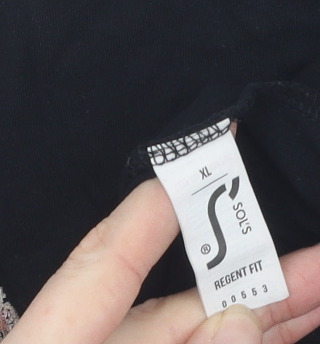 SOL'S Men's XL Halloween Black Graphic T-Shirt