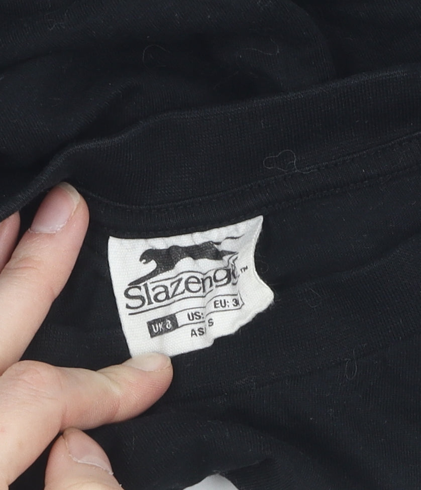 Womens UK Size 8 Slazenger Black Basic T-Shirt