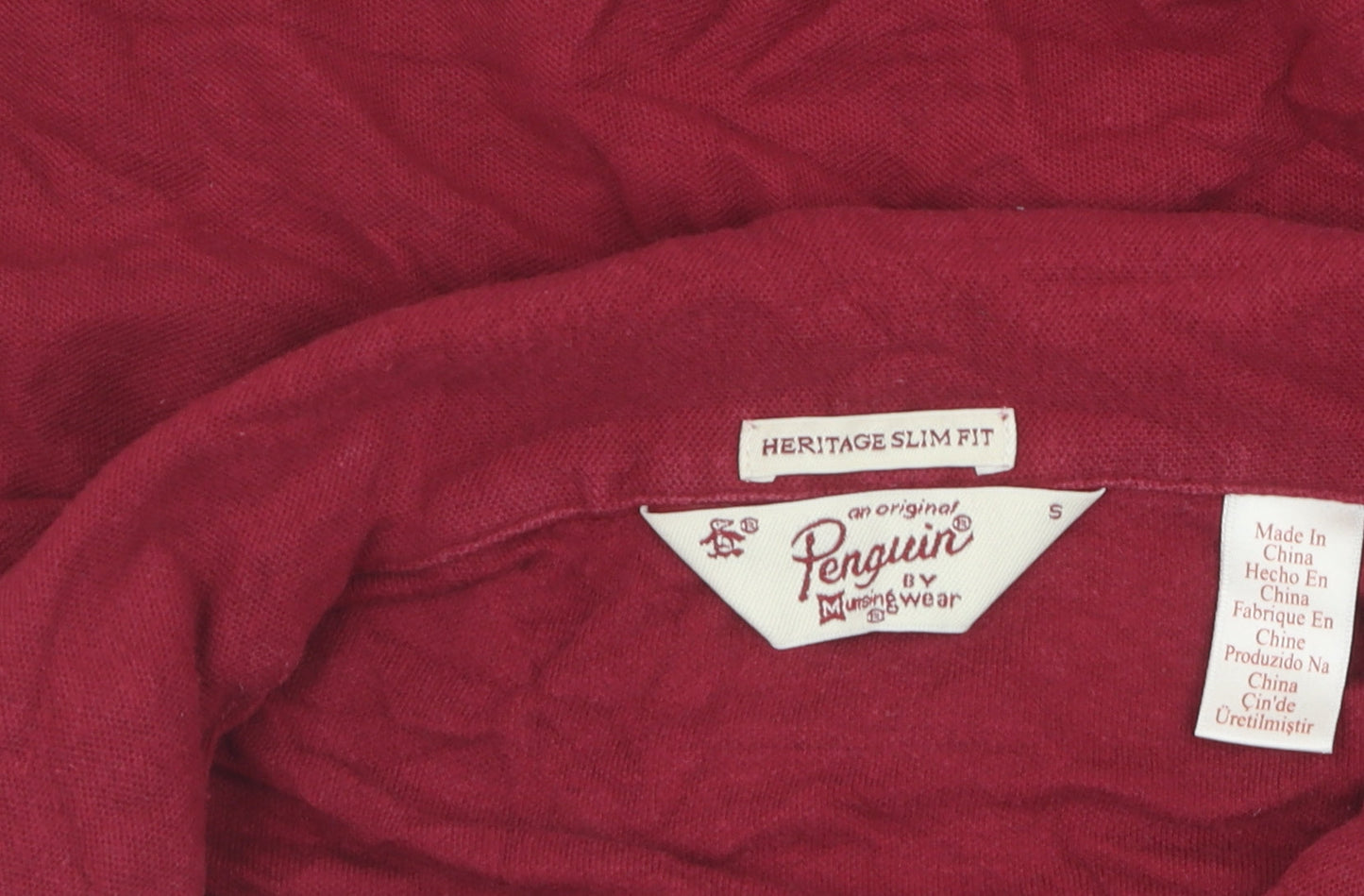 Penguin Men's Slim Fit Red Polo Shirt