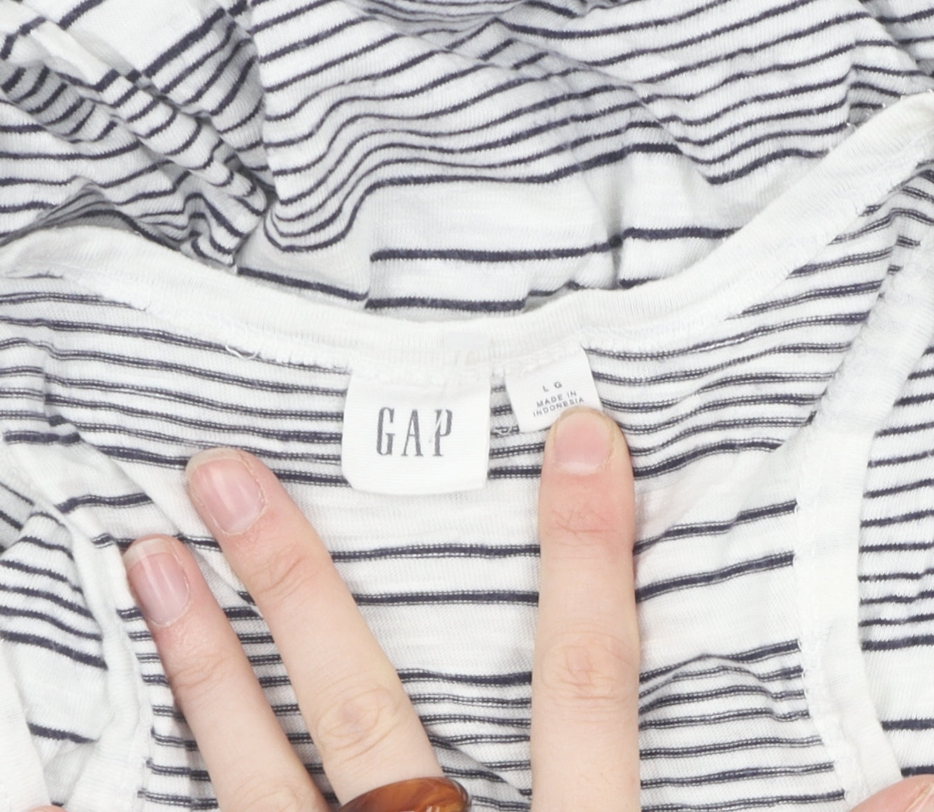 GAP Women's Black White Striped Tank Dress L