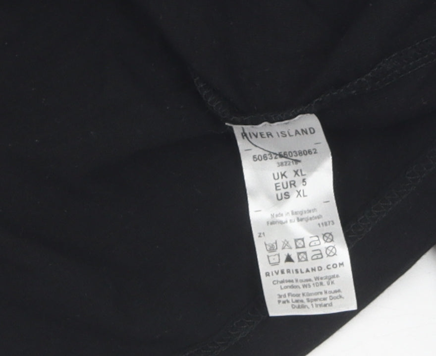 River Island Men's Black XL Pullover Jumper