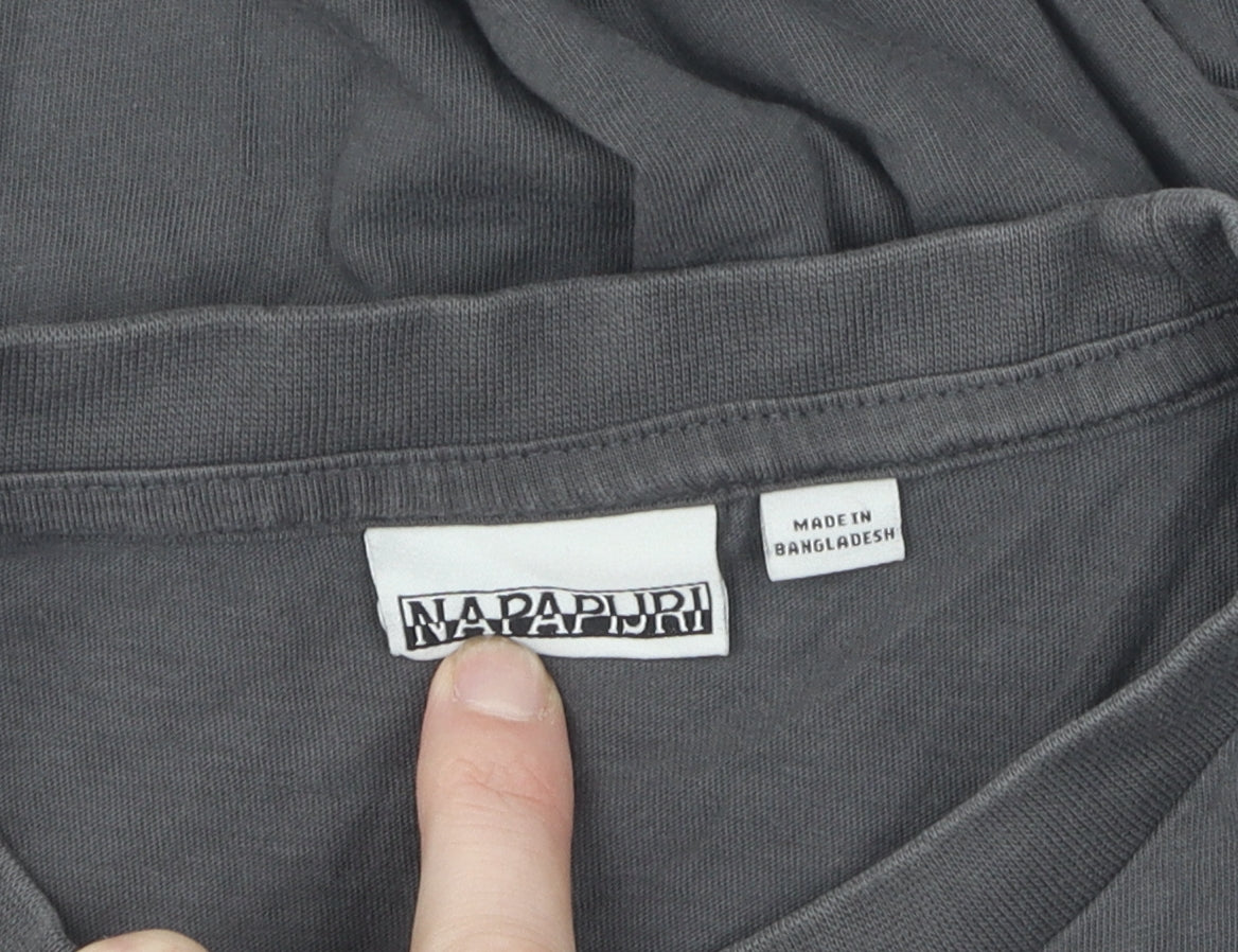 Napapijri Grey Men's Small Logo T-Shirt