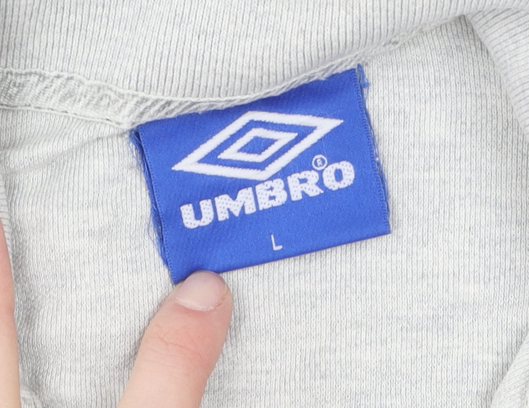 Umbro Men’s Grey Cotton Collared T-Shirt L