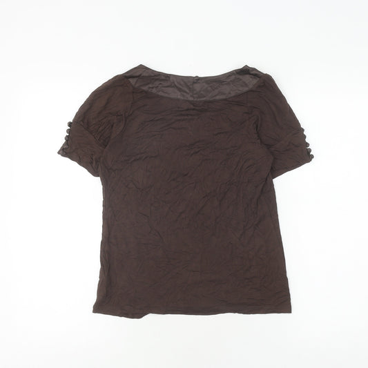 Womens UK Size 8 Monsoon Brown Basic T-Shirt