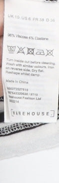 Womens UK Size 10 Warehouse White Basic T-Shirt