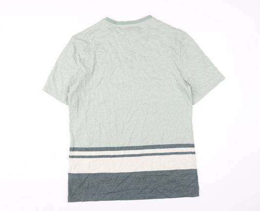 Marks and Spencer Men's Green Colourblock T-Shirt, M