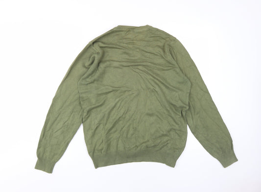 Marks & Spencer Men's Green Cotton Pullover Jumper M