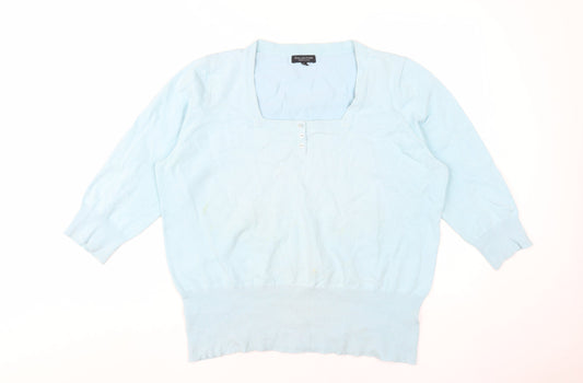 Womens UK Size 20 Debenhams Blue Jersey T-Shirt