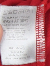 Womens UK Size 14 Marks and Spencer Red Basic T-Shirt