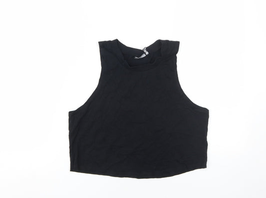 ASOS DESIGN Women's Black High Neck Tank Top UK 10
