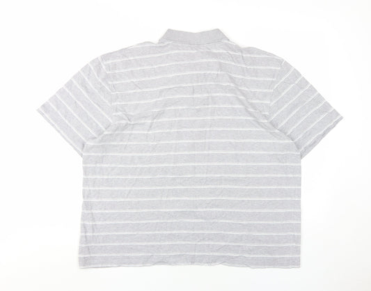 Dunnes Stores Men's Grey 2XL Striped Polo Shirt