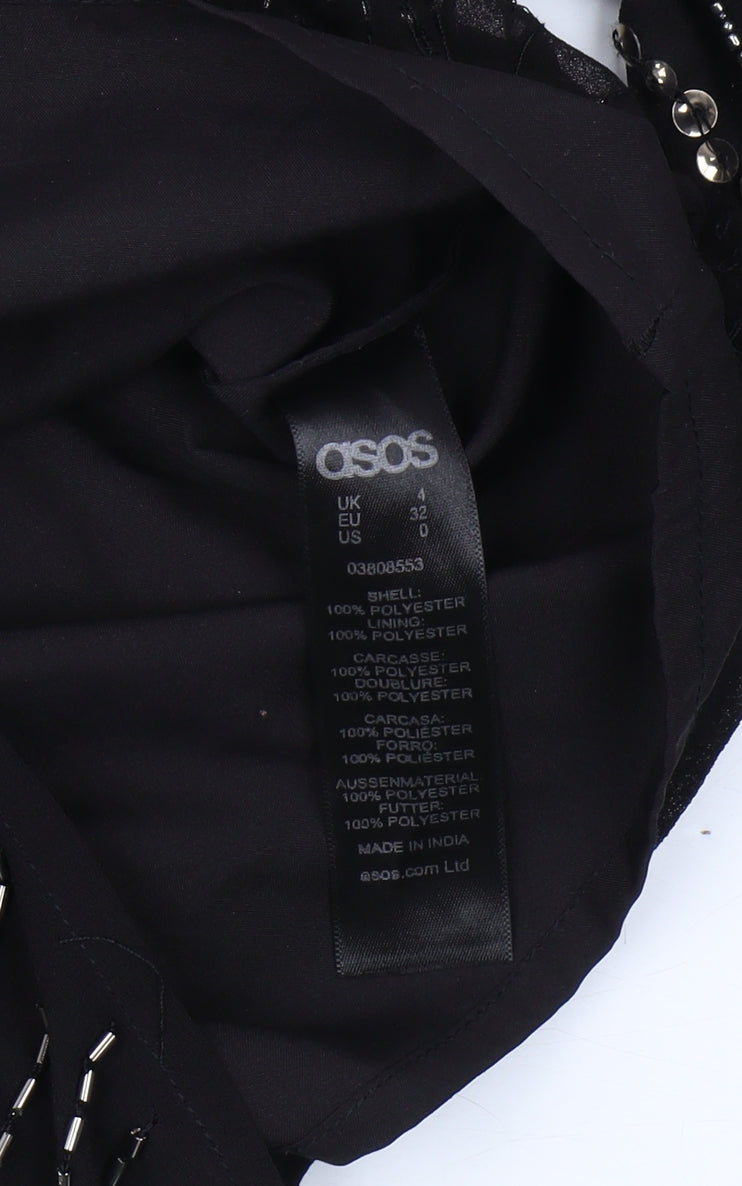 Womens UK Size 4 ASOS One-Piece Black Playsuit