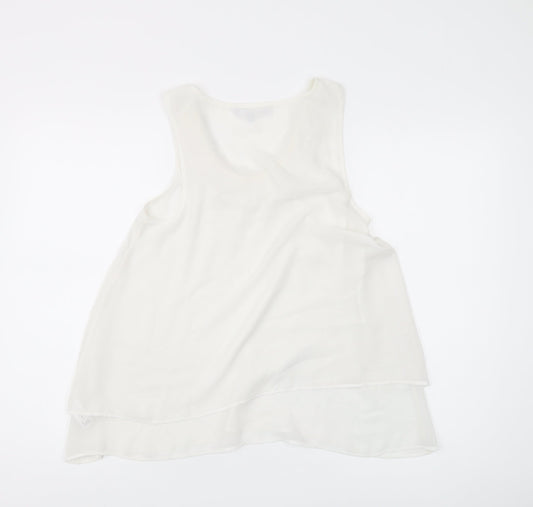 Womens UK Size 10 Red Herring Ivory Basic Tank