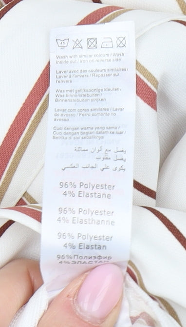 New Look Women's Multicoloured Striped Cropped Trousers