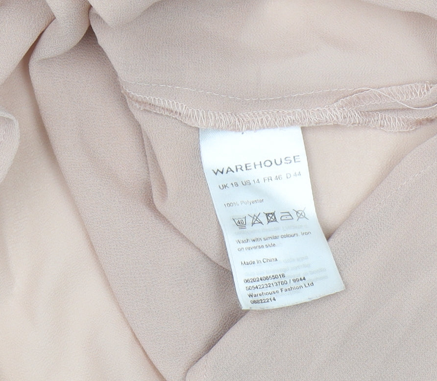 Womens UK Size 18 Warehouse Beige Blouse